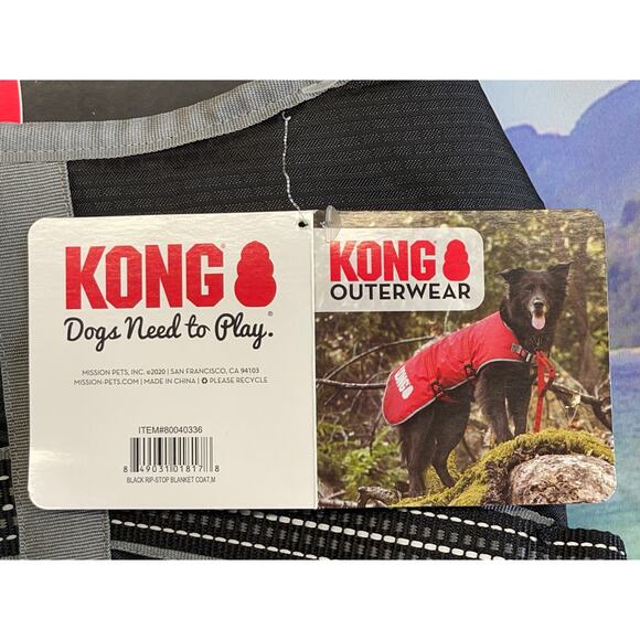 NWT KONG Dog Rip-Stop Water Resistant Reflective Black Blanket Jacket Size M - Picture 4 of 10